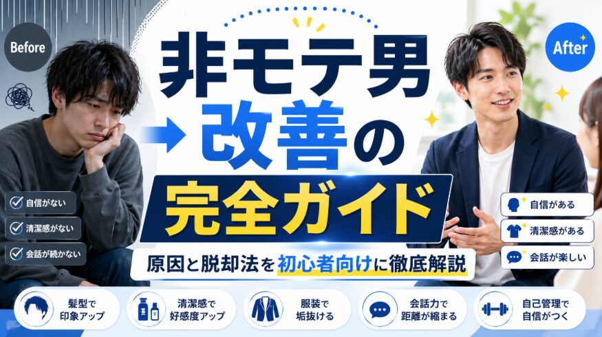 非モテ男改善の完全ガイド｜原因と脱却法を初心者向けに徹底解説
