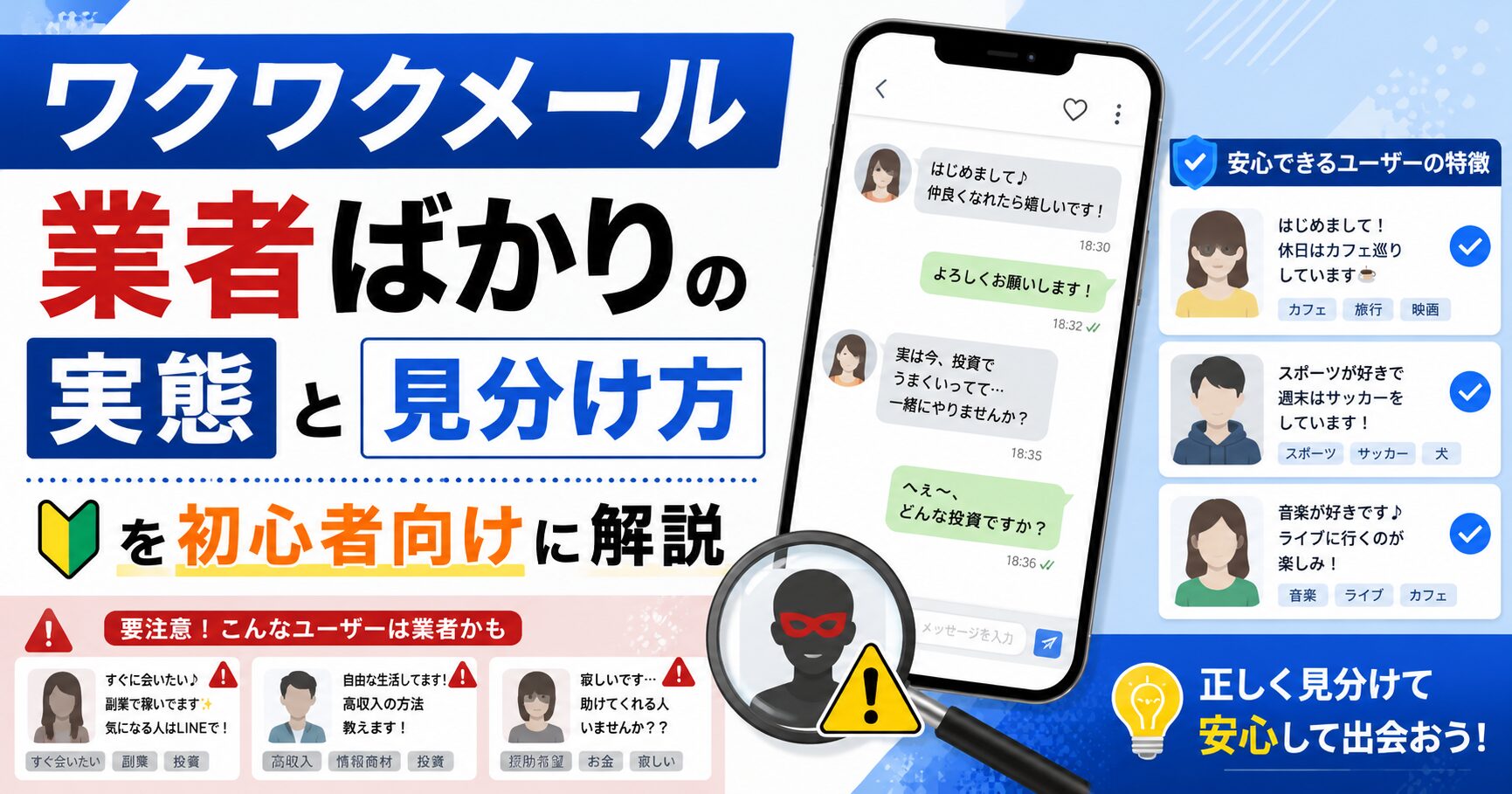ワクワクメール 業者ばかりの実態と見分け方を初心者向けに解説