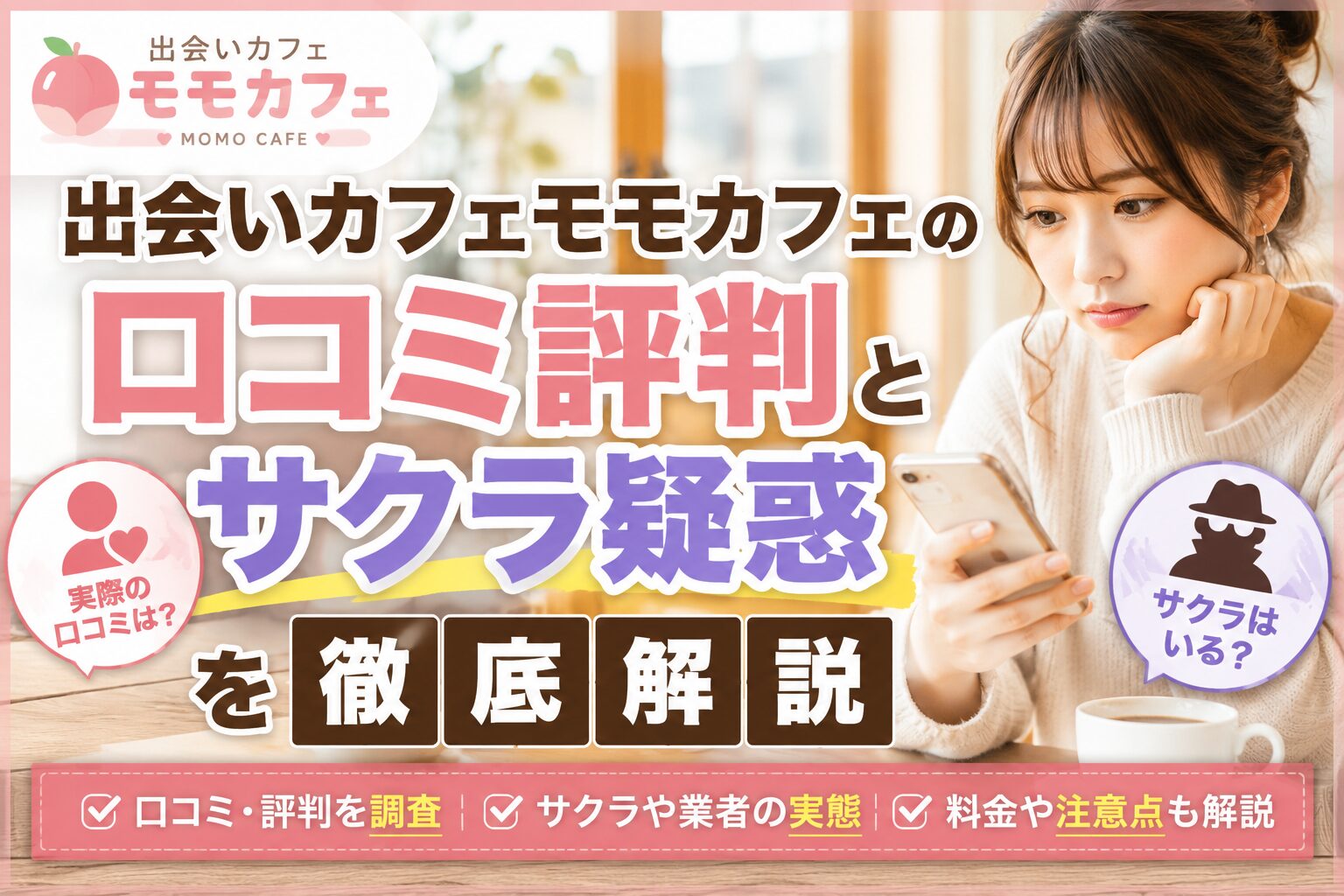 出会いカフェモモカフェの口コミ評判とサクラ疑惑を徹底解説
