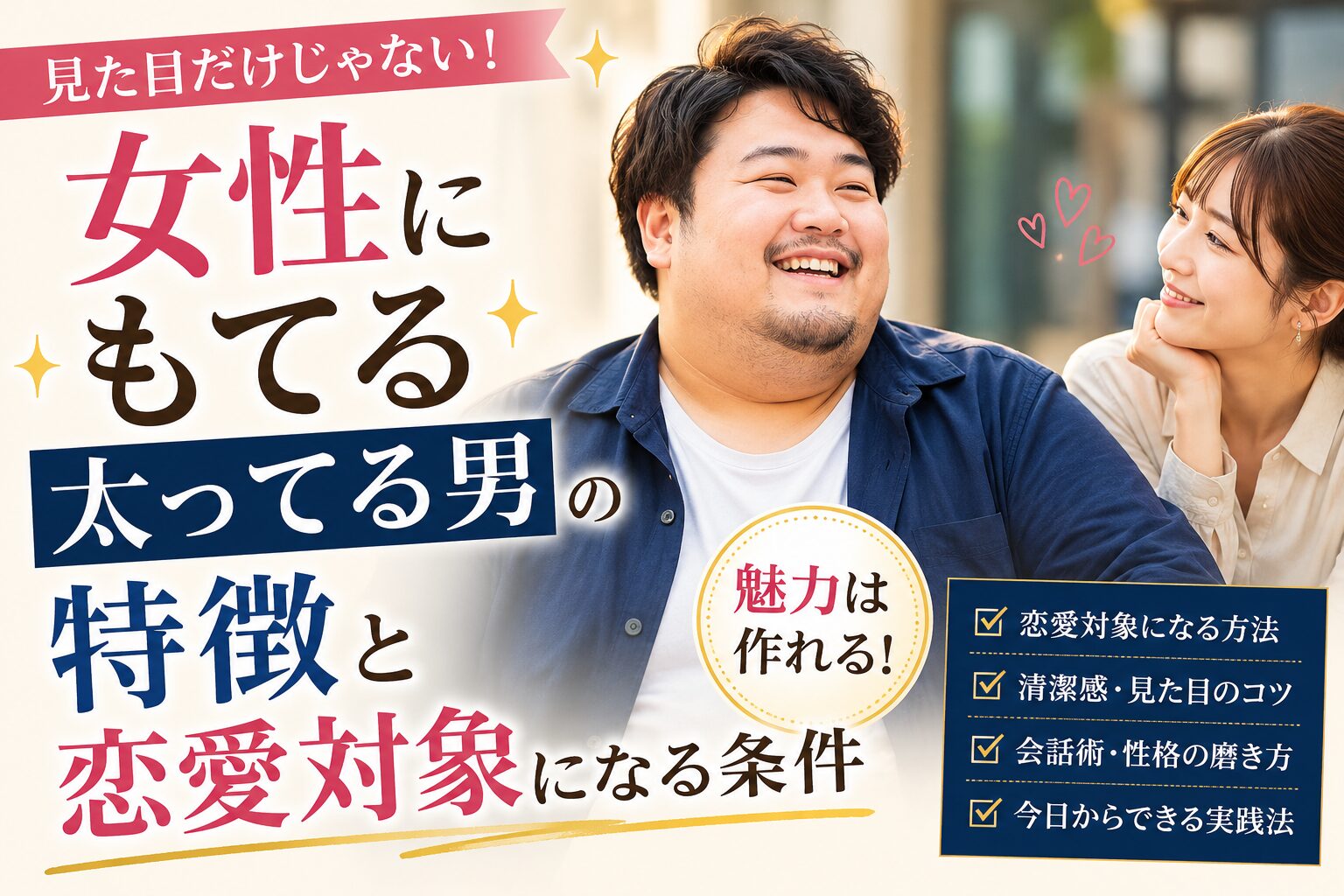 女性にもてる太ってる男の特徴と恋愛対象になる条件