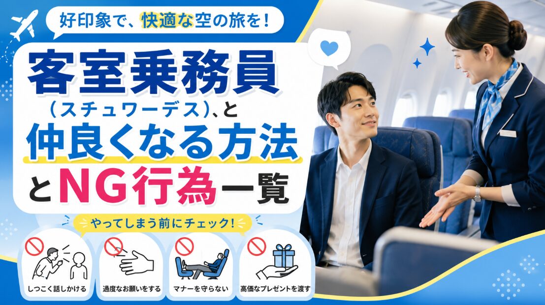 客室乗務員（スチュワーデス）と仲良くなる方法とNG行為一覧