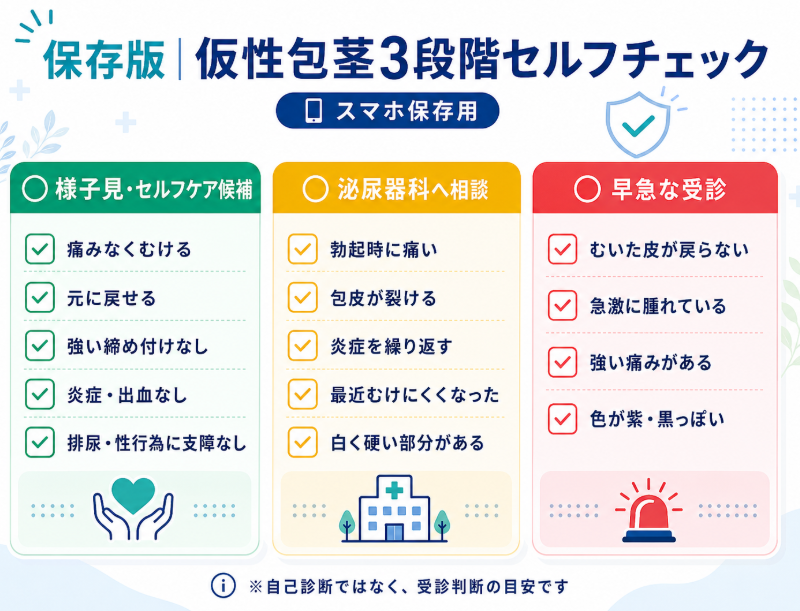 仮性包茎は自力で治せる？手術が必要な状態との違い