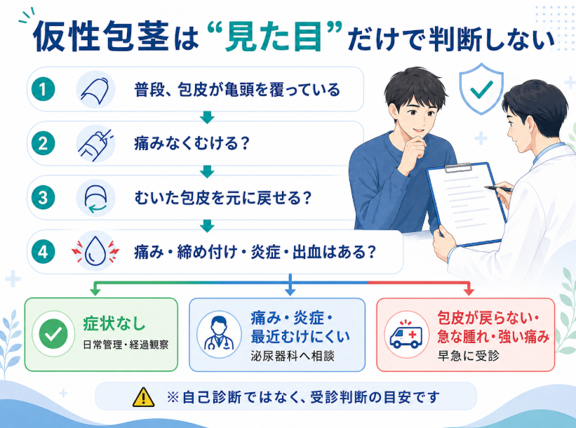 仮性包茎は自力で治せる？手術が必要な状態との違い